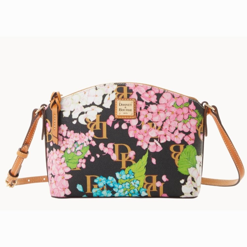 Authentic Dooney & Bourke Hydrangea Monogram Suki… - image 1